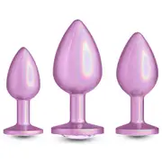 NS Novelties Rear Assets Iridescent Pink Butt Plug Kit