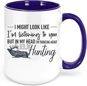 Elk Mug, Thinking About Elk Hunting, Elk Hunting Mug, for Him, Bull Elk, Elk Hunter, Bow Hunting, Hunting and Fishing, Hunting Mug - 15oz Mug