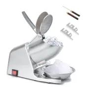 Dual Blade Ice Shaver Machine, 143 lbs/hr, 300W, Snow Cone Machine with Ice P...