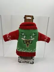 WINE Bottle Sweater Cover | Pull Over Red Knit Ugly Sweater Reindeer | Uncle Bob