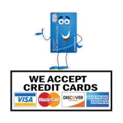 Food Truck Decals We Accept Credit Cards Business Concession Sign Blue