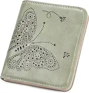 [KITEVIUN] Small RFID Wallet Women Ultra Thin Slim Womens Wallet Mini Compact Bifold Pocket Ladies Wallets for Women, 05-GREEN