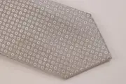 Dolcepunta NWT Neck Tie In Silver With Small Light Tan Dots 100% Silk