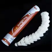 12 pcs Professional Real Feather Premium Shuttlecock Badminton Ball Brown Pack