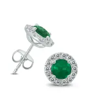 14K 1.71 ct. tw. Diamond & Emerald Earrings