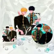 Mob Psycho 100 Pendant Key Chain Coloured Paper Anime Standing Sign Badge Set