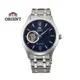 ORIENT 東方錶 SEMI-SKELETON系列 藍寶石鏤空機械錶 鋼帶款 FAG03001D 藍色-38.5mm