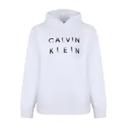 [Calvin Klein] Calvin Klein Organic Cotton Hoodie M WHITE