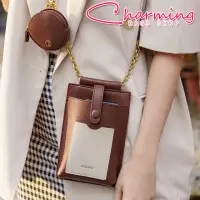 在飛比找momo購物網優惠-【Charming Bags】玩色可調式手機零錢斜揹包(LN