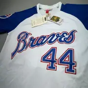 Atlanta Braves Hank Aaron Baseball Jersey Men Small Mitchell Ness Throwback 1974