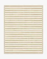 245' x 305' | Machine Washable Runner Rug | Kid & Pet Friendly | Indoor Rug | Elin Stripe Latte Cream Flatwoven Rug by goop | Ruggable