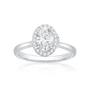 Bevilles Oval Solitaire Ring with 1.15ct of Laboratory Grown Diamonds in 18kt White Gold