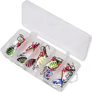 Triple Sequins Bait Hook, Metal Spinner Bait Set - Sequins Bass Bait - 10x Colorful Spinner Baits Metal Fishing Lures Crankbaits Carbide Baits