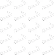 [Cizme] 20pcs Acrylic Clear Nose Screw Stud L Shape 18/20/22G 7mm S Shaped Nose Retainer Bioflex Transparent Hide Piercing