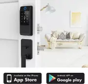 Miuedo ET8 Intelligent Lock Matte Black Fingerprint Smart Deadbolt Doorlock #C0