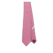 [Ferragamo] Ferragamo Geometric-print Silk Tie ONE SIZE RED