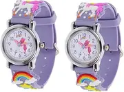 Unicorn Kids Watch for Girls Boys, Gatuida Colorful Lovely Girls Watches for Kids Telling Time Teaching Tool for Children Strap Silicone Mechanical Band Watch for Student Birthday