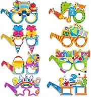 Pack of 8 Decorative Glasses, Boys School Child First Day of School Gifts Glasses Set, Funny Girls School Party Decoration, Neutral Worn Party Glasses for First Day of School Children