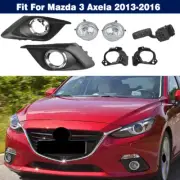 Front Bumper Fog Light + Cover + Bracket + Auto Switch For Mazda 3 Axela 2013-16 (for: Mazda)
