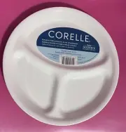 Corelle Winter Frost White Divided Glass Dinnerware 10.25 In/26cm NEW 4 Pcs
