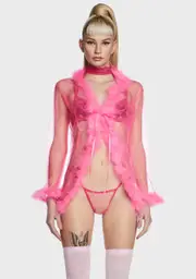 Candy Dream Land Feather Robe