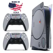 PS5 Disc Version Console & Controller Vinyl Skin Decal Wrap Retro PS1 Replica