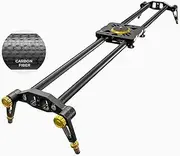 LimoStudio (Upgraded) 31.5 in Carbon Fiber Camera Slider, 80cm Dolly Track Rail, Smooth Bearing Stabilizer, Height Adjustable, Spirit Level, AGG1980