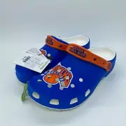 Crocs Men's New York Knicks NBA Classic Slip On Clogs Blue Orange Logo Size 9