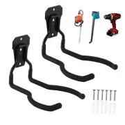 2PCS Garden Power Tool Hanger, Garage Wall Mount Hooks, Weedeater Rack,