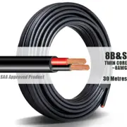 TWIN CORE WIRE 8 B S 8B&S 30M Meter 2 CORE AUTOMOTIVE BATTERY STARTER CABLE
