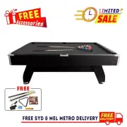 CUETIQ MDF 7FT Pool Snooker Billiard Table With Accessories - Black Felt