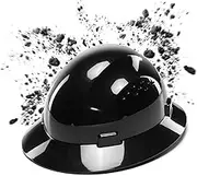 COOLJOB Full Brim Hard Hat, OSHA Construction Work Approved, HDPE Safety Helmet with 4 Point Adjustable Ratchet Suspension, Class E, G & C