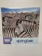 NEW SEALED - Zebra Herd 2000 Piece Jigsaw Puzzle ~ Springbok ~ 34" x 42.5"