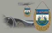 EL SALVADOR REAR VIEW MIRROR WORLD FLAG CAR BANNER PENNANT