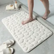 Stylish Non Slip Pebble Design Bath Mat Soft Memory Foam Rug (Brown 40*60cm)