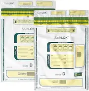 CONTROLTEK SafeLOK Tamper-Evident Seal Cash Deposit Bags - Money Bag With Unique Serial Number - Security Bank Bags - 100 Count (9" x 12", White)