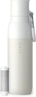 LARQ Bottle Filtered - Insulated Stainless Steel Water Bottle BPA Free with Nano Zero Technology and Long-Lasting Filters (740ml, Granite White)