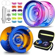 [MAGICYOYO] Responsive Yoyo for Kids Beginner, Professional Yoyo 2 Pack, Dual Purpose Unresponsive Yoyo N11 and Crystal Yoyo K2 for Kids/Adults, Extra Yoyo Case Bag + 12 Yoyo Strings + Yoyo Bearing Kit