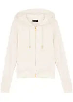 Juicy Couture Classic Robertson Hooded Velour Sweatshirt - Cream - M (UK12 / M) M (UK12 / M)