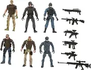 Kisangel 6pcs Army Men Soldiers Action Figure Special Forces Playset for Adults for Christmas Halloween Birthday Parties Realistic Design Compact Portable