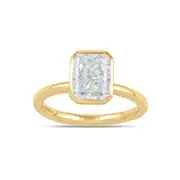 2.00ct Laboratory Grown Diamond Radiant Cut Solitaire Ring in 18kt Yellow Gold