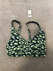 Aerie Offline Padded Sports Bra Top Animal Print Greens Size XS