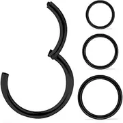 [Ovxznts] 16G Surgical Steel Hinged Clicker Segment Septum Lip Rings Hoop Cartilage Tragus Helix Sleeper Earrings Piercing Jewelry for Women Men Inner Diameter 7mm 8mm 10mm 12mm