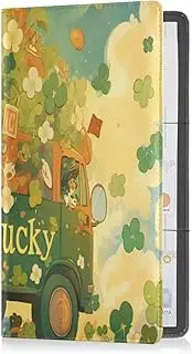 [Caihoyu] Pu Leather Registration and Insurance Card Holder Men Women Essential Wallet Case for Cards, Essential Document, Driver License Vehicle Paperwork St.Patrick's Truck, St.Patrick's Truck, 1 size