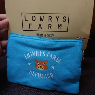 LOWRYS FARM 雙層手拿包 熊 零錢包 小物 收納