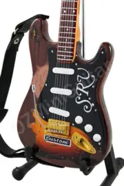 Miniature Guitar Stevie Ray Vaughan Tribute & Strap