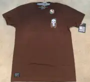 AFFLICTION HOWITZER SKULL FREEDOM FLAG S/S T-SHIRT BROWN *NWT*