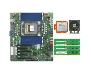 Supermicro H13SSL-N + AMD EPYC Genoa 9654 QS CPU + (64GB) 4*16GB RAM + 4U Cooler