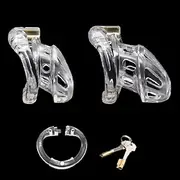 HCUDFN Chastity Cage Chastity Belt For Men With 4 Penis Rings Bondage Penis Cage Chastity Lock Sex Toys for Men Couples(Long)