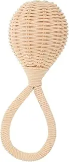 ERINGOGO Rattle Hand Bell Hand Rattle Shaker Hand Rattle Shaker Beige Rattan